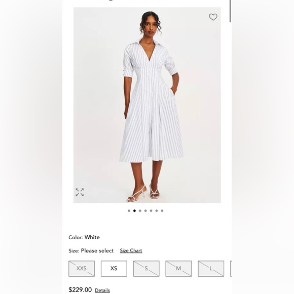 Miss Circle Cotton Poplin Pleated Midi Preppy Shirt Dress SOLD OUT ONLINE - Picture 10 of 10